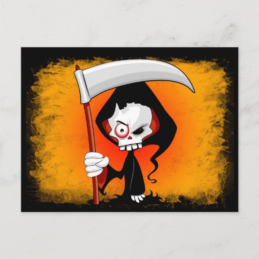 Grim Reaper Creepy Funny Cartoon Briefkaart (Voorkant)