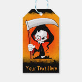 Grim Reaper Creepy Funny Cartoon Cadeaulabel (Voorkant)
