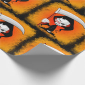 Grim Reaper Creepy Funny Cartoon Cadeaupapier (Hoek)