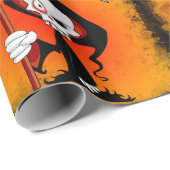 Grim Reaper Creepy Funny Cartoon Cadeaupapier (Rol Hoek)