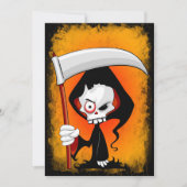 Grim Reaper Creepy Funny Cartoon Kaart (Voorkant)