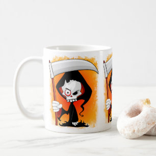 Grim Reaper Creepy Funny Cartoon Koffiemok