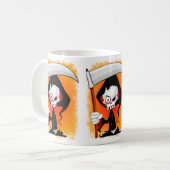 Grim Reaper Creepy Funny Cartoon Koffiemok (Voorkant links)