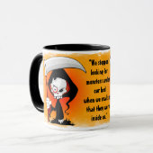 Grim Reaper Creepy Funny Cartoon Mok (Voorkant links)