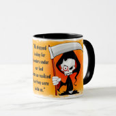 Grim Reaper Creepy Funny Cartoon Mok (Voorkant rechts)
