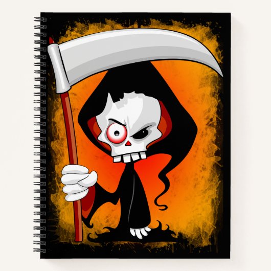 Grim Reaper Creepy Funny Cartoon Notitieboek (Voorkant)