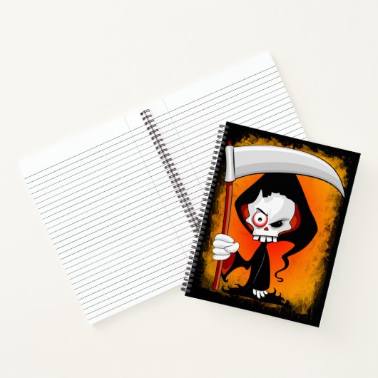 Grim Reaper Creepy Funny Cartoon Notitieboek (Binnen)
