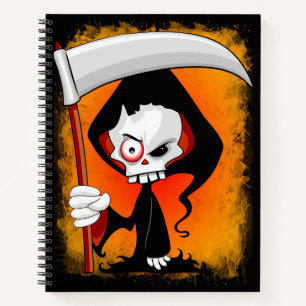 Grim Reaper Creepy Funny Cartoon Notitieboek