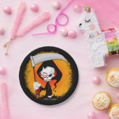 Grim Reaper Creepy Funny Cartoon Papieren Bordje (Feest)
