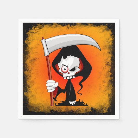 Grim Reaper Creepy Funny Cartoon Servet (Voorkant)