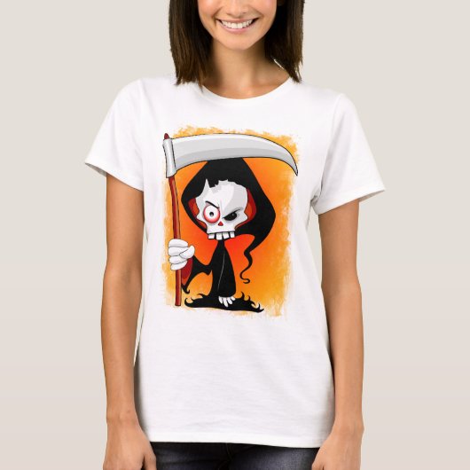 Grim Reaper Creepy Funny Cartoon T-shirt (Voorkant)