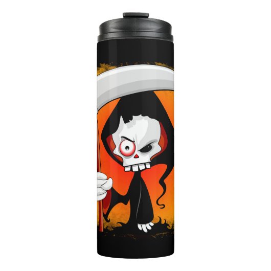 Grim Reaper Creepy Funny Cartoon Thermosbeker (Voorkant)