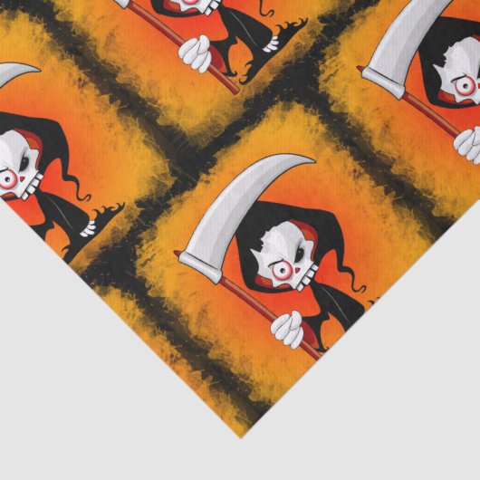 Grim Reaper Creepy Funny Cartoon Tissuepapier (Detail)