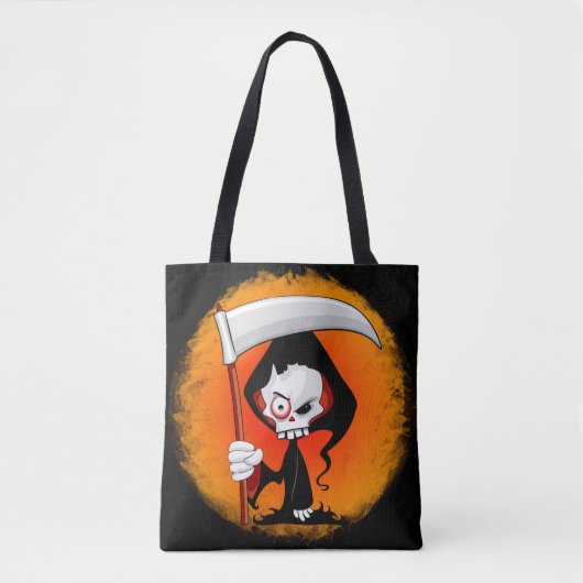 Grim Reaper Creepy Funny Cartoon Tote Bag (Voorkant)
