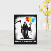 Grim Reaper Day Off Funny Halloween Funny Grim Rea Kaart (Gele Bloem)