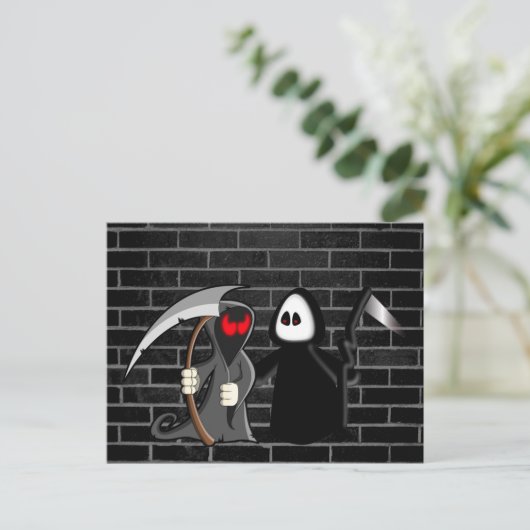 Grim Reaper Death Briefkaart (Staand voorkant)