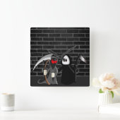 Grim Reaper Death Clock Vierkante Klok (Huis)