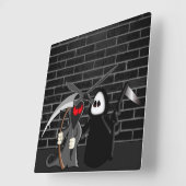 Grim Reaper Death Clock Vierkante Klok (Hoek)