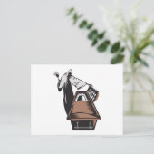 Grim Reaper Death Coffin Retro Briefkaart (Staand voorkant)