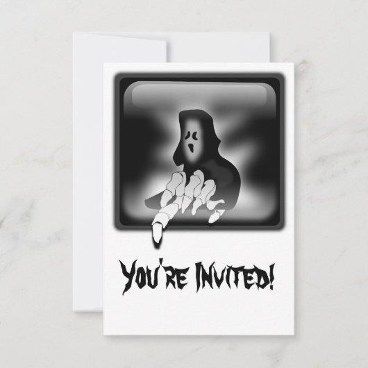 Grim Reaper Death Custom Invitation Card Kaart (Voorkant)