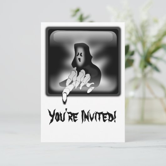 Grim Reaper Death Custom Invitation Card Kaart (Staand voorkant)