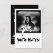 Grim Reaper Death Custom Invitation Card Kaart (Voorkant / Achterkant)