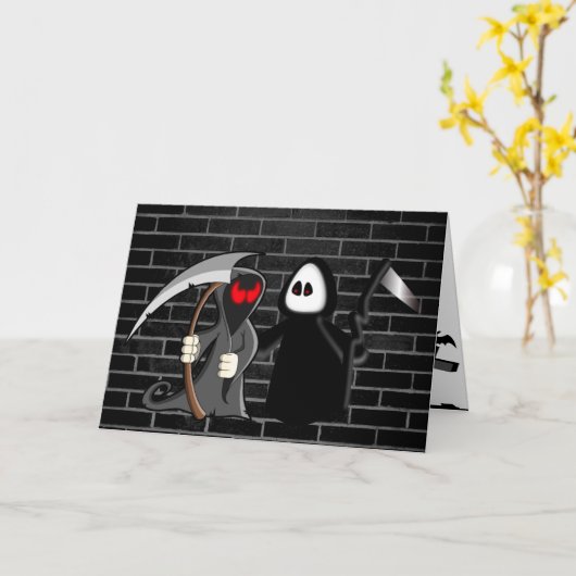 Grim Reaper Death Kaart (Gele Bloem)