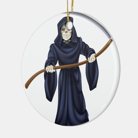 Grim Reaper Death Skeleton Keramisch Ornament (Links)