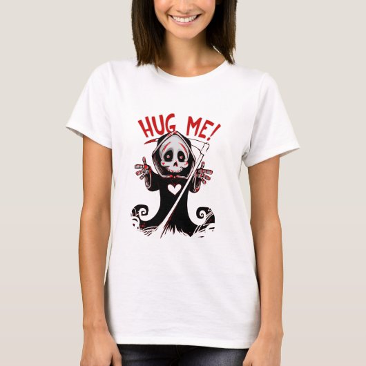 Grim Reaper Death wil TShirt knuffelen (Voorkant)