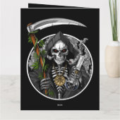Grim Reaper die onhas rookte Enge Wenskaart Kaart (Achterkant)