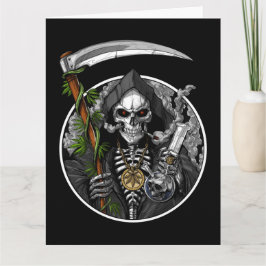 Grim Reaper die wiet rookt enge wenskaart Kaart
