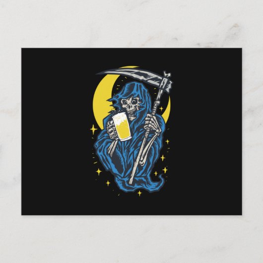 Grim Reaper Drink bier Briefkaart (Voorkant)