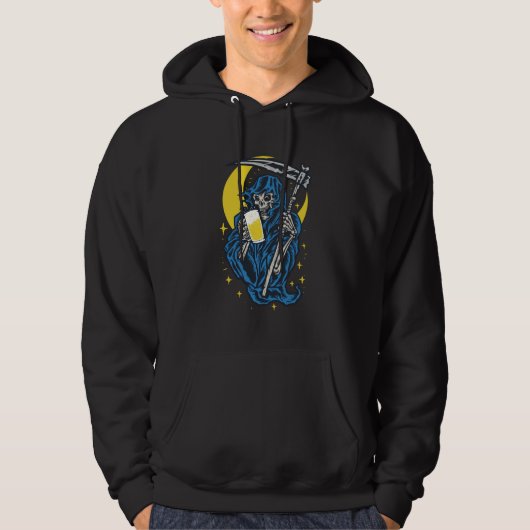 Grim Reaper Drink bier Hoodie (Voorkant)