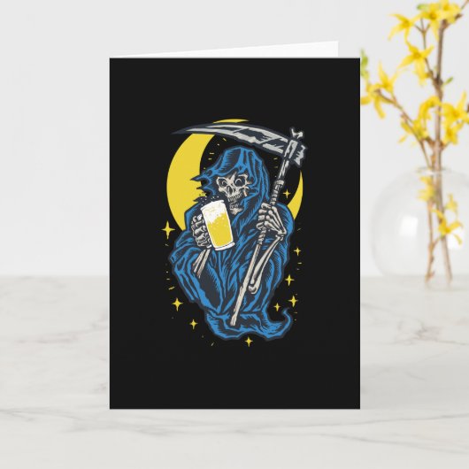 Grim Reaper Drink bier Kaart (Gele Bloem)