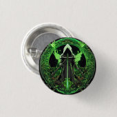 Grim Reaper-embleem in groen6 Ronde Button 3,2 Cm (Voorkant /achterkant)