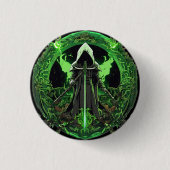 Grim Reaper-embleem in groen6 Ronde Button 3,2 Cm (Voorkant)