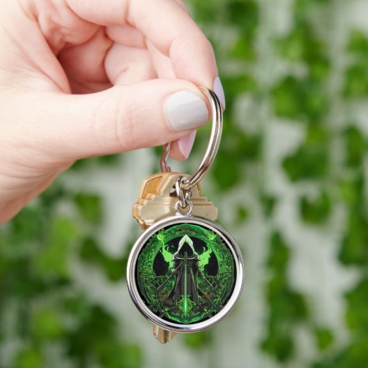 Grim Reaper-embleem in groen6 Sleutelhanger (Hand)