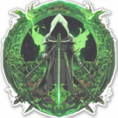 Grim Reaper-embleem in groen6 Sticker (Voorkant)