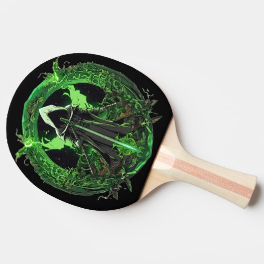 Grim Reaper-embleem in groen6 Tafeltennisbatje (Zijkant)