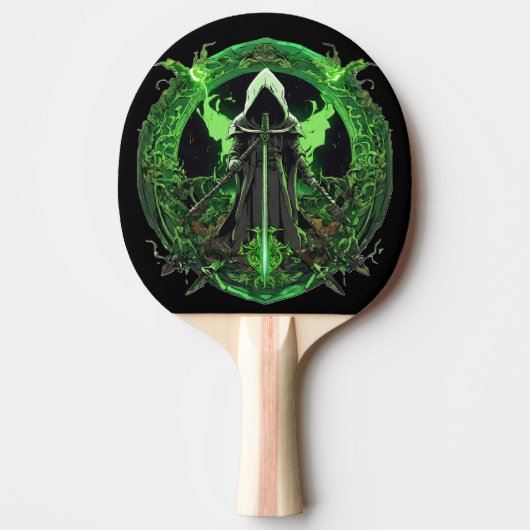 Grim Reaper-embleem in groen6 Tafeltennisbatje (Voorkant)