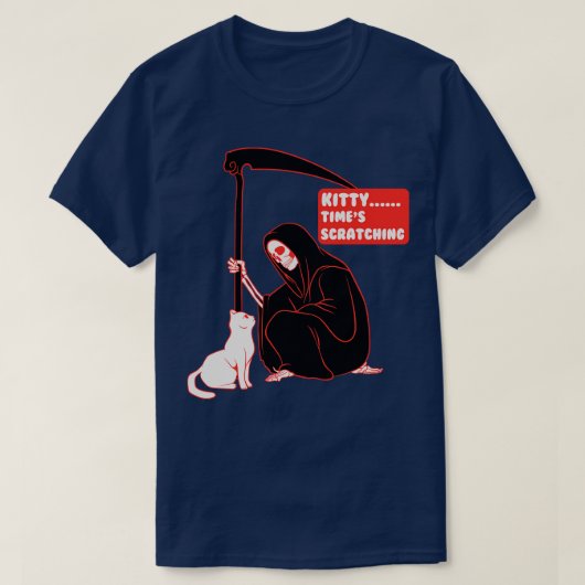 Grim Reaper en kat T-shirt (Design voorkant)