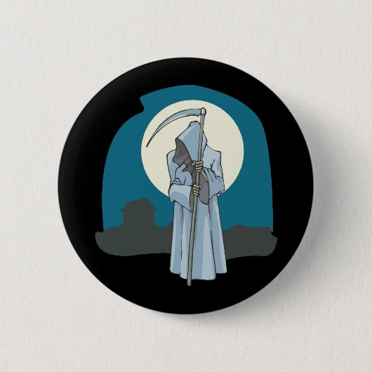 Grim Reaper en Moon Ronde Button 5,7 Cm (Voorkant)