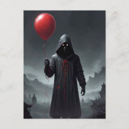 Grim Reaper en Rode Ballon Uitnodiging Briefkaart
