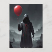 Grim Reaper en Rode Ballon Uitnodiging Briefkaart (Voorkant)