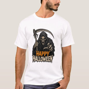 Grim Reaper Fijne Halloween Verschrikkelijke Horro T-shirt