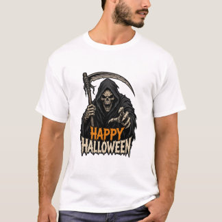 Grim Reaper Fijne Halloween Verschrikkelijke Horro T-shirt