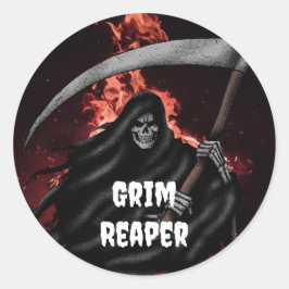 Grim Reaper Fire Inferno Halloween Degien Sticker