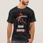 Grim Reaper Fire Inferno Halloween Degien T-shirt (Voorkant)