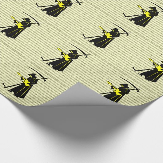 Grim Reaper Gitaar ☠️Gothic Skull Design Cadeaupapier (Hoek)