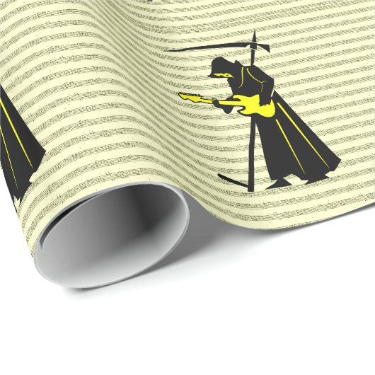 Grim Reaper Gitaar ☠️Gothic Skull Design Cadeaupapier (Rol Hoek)